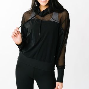 ZYIA Black Mesh Winner Hoodie
